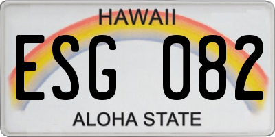 HI license plate ESG082