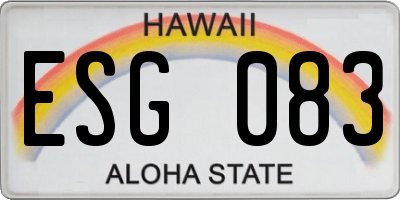HI license plate ESG083
