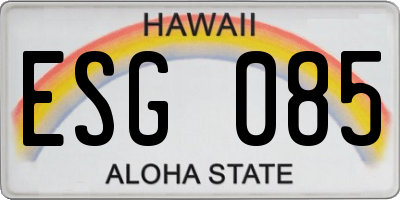 HI license plate ESG085