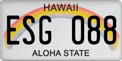 HI license plate ESG088