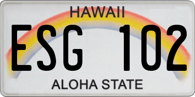 HI license plate ESG102