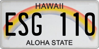 HI license plate ESG110