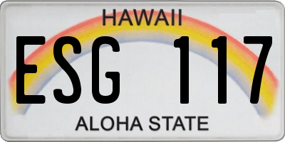 HI license plate ESG117