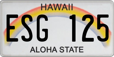 HI license plate ESG125