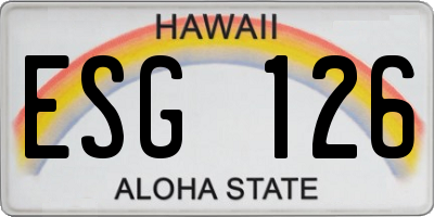 HI license plate ESG126