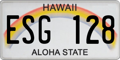 HI license plate ESG128