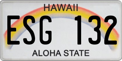 HI license plate ESG132