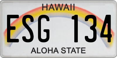 HI license plate ESG134
