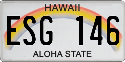 HI license plate ESG146