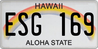 HI license plate ESG169