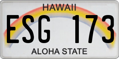 HI license plate ESG173