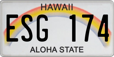HI license plate ESG174