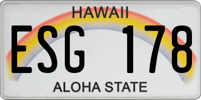 HI license plate ESG178