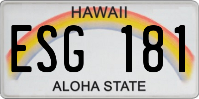 HI license plate ESG181