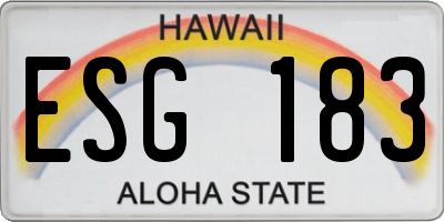 HI license plate ESG183