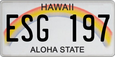 HI license plate ESG197