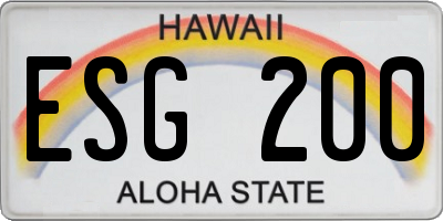 HI license plate ESG200