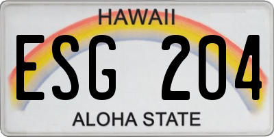 HI license plate ESG204