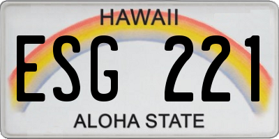 HI license plate ESG221