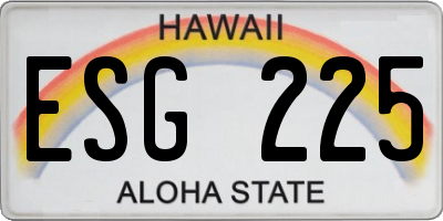 HI license plate ESG225