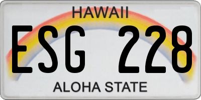 HI license plate ESG228