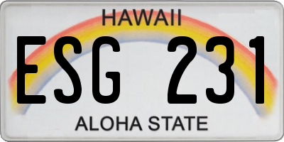 HI license plate ESG231