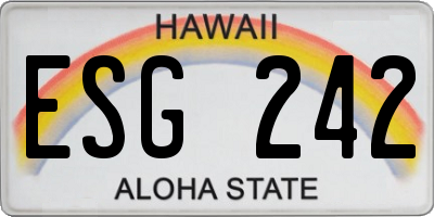 HI license plate ESG242