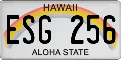 HI license plate ESG256
