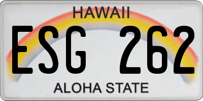 HI license plate ESG262