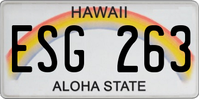 HI license plate ESG263
