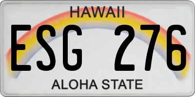 HI license plate ESG276