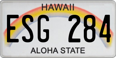 HI license plate ESG284