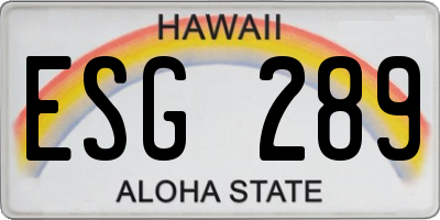 HI license plate ESG289
