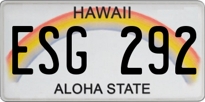 HI license plate ESG292
