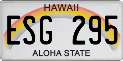 HI license plate ESG295