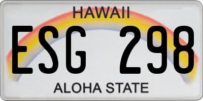 HI license plate ESG298