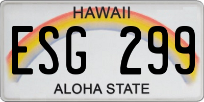 HI license plate ESG299