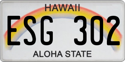 HI license plate ESG302
