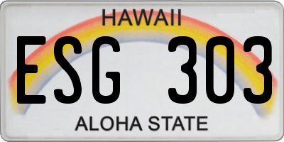 HI license plate ESG303