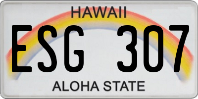 HI license plate ESG307