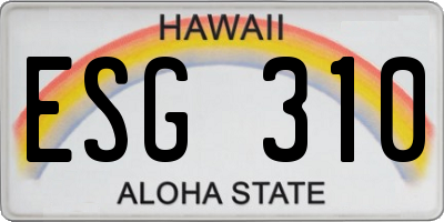 HI license plate ESG310