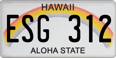 HI license plate ESG312