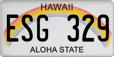 HI license plate ESG329