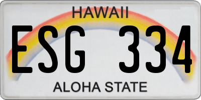 HI license plate ESG334