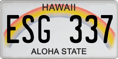 HI license plate ESG337