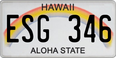 HI license plate ESG346