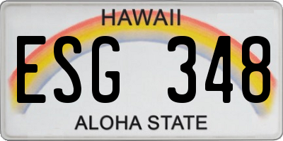 HI license plate ESG348