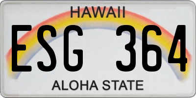 HI license plate ESG364