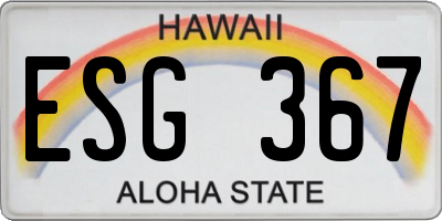 HI license plate ESG367