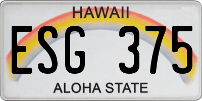 HI license plate ESG375
